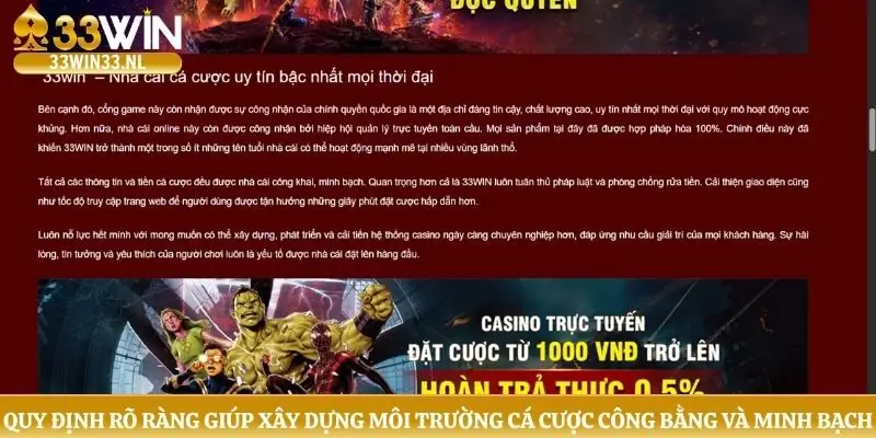 Quy định rõ ràng giúp xây dựng môi trường cá cược công bằng và minh bạch